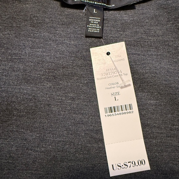 WHBM Puff Sleeve Mock Neck Snit NWT - Picture 5 of 7